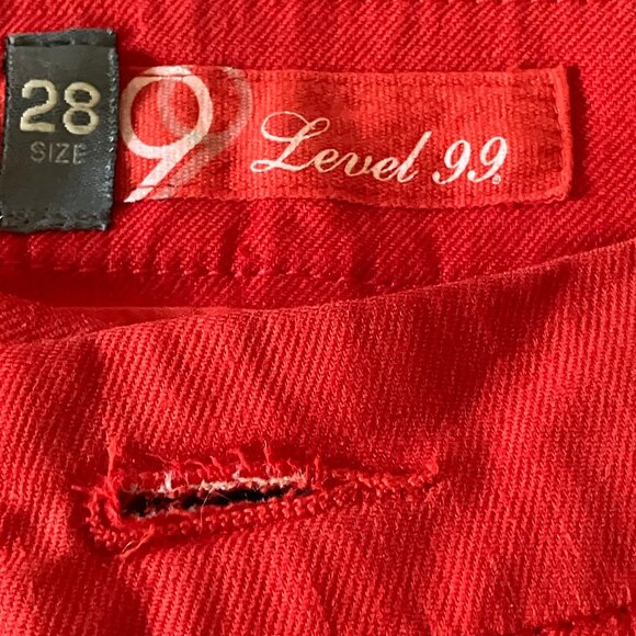 Anthropologie Level 99 women's trousers/jeans red color Size 29/30 (adjustable) - Picture 7 of 16